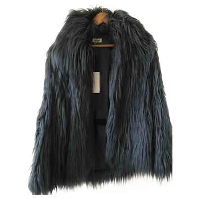 Pre-owned Zadig & Voltaire Blue Faux Fur Coat