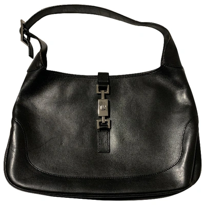 Pre-owned Gucci Jackie Vintage  Black Leather Handbag