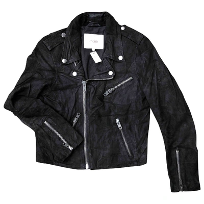 Pre-owned Maje Black Suede Leather Jacket