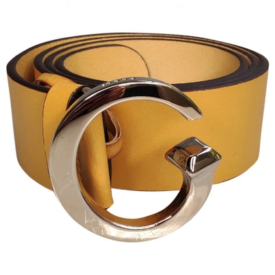 Pre-owned Gucci Yellow Leather Belt