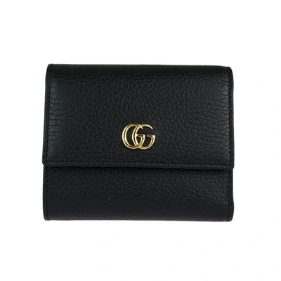 Pre-owned Gucci Marmont Black Leather Wallet