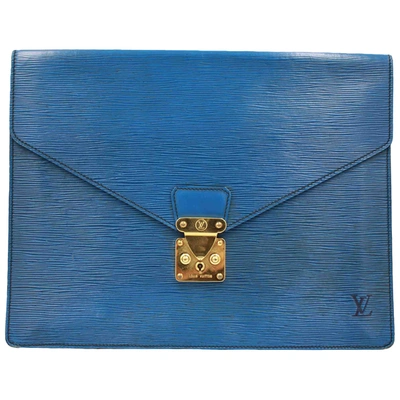 Pre-owned Louis Vuitton Blue Leather Purses, Wallet & Cases
