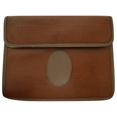 Pre-owned Saint Laurent Brown Cloth Clutch Bags