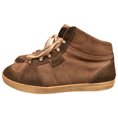 Pre-owned Fendi High Trainers In Brown