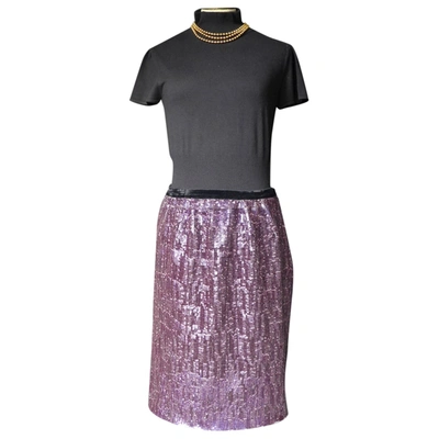 Pre-owned Lanvin Glitter Mid-length Skirt In Purple