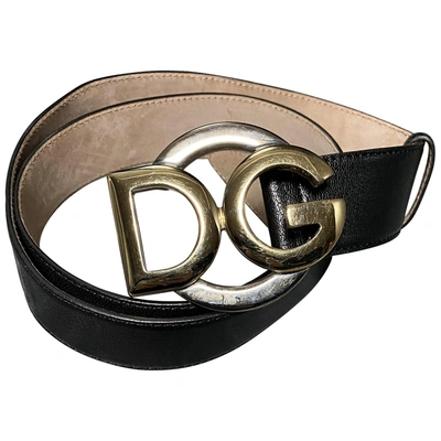 Pre-owned Dolce & Gabbana Black Leather Belts