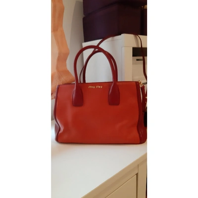 Pre-owned Miu Miu Orange Leather Handbag