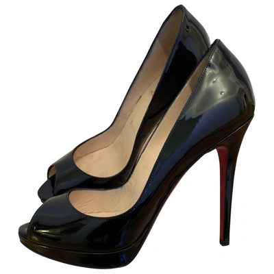 Pre-owned Christian Louboutin Black Patent Leather Heels