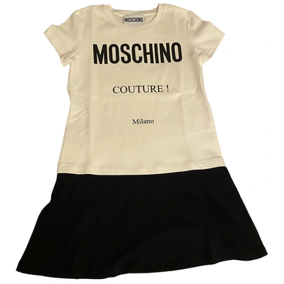 Pre-owned Moschino Mini Dress In White
