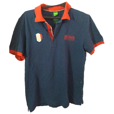 Pre-owned Hugo Boss Blue Cotton Polo Shirts