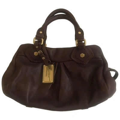 Pre-owned Marc By Marc Jacobs Classic Q Leather Handbag In Burgundy