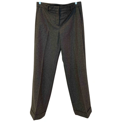 Pre-owned Max Mara Grey Wool Trousers