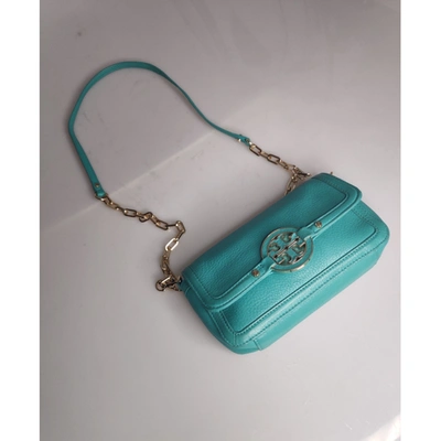 Pre-owned Tory Burch Leather Crossbody Bag In Turquoise