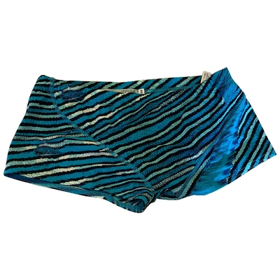 Pre-owned Roberto Cavalli Blue Cotton - Elasthane Swimwear