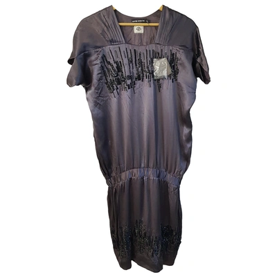 Pre-owned Antik Batik Silk Mid-length Dress In Grey