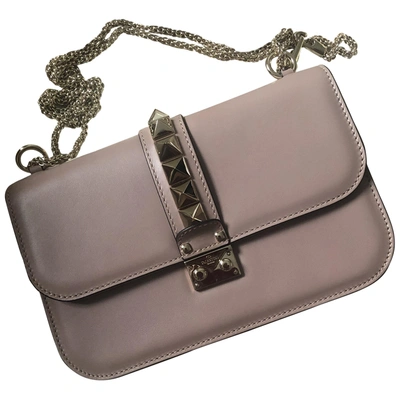 Pre-owned Valentino Garavani Glam Lock Pink Leather Handbag