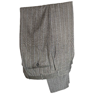 Pre-owned Corneliani Grey Wool Trousers