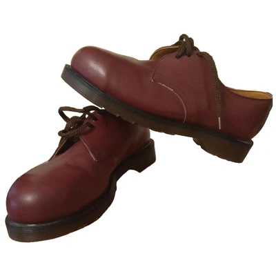 Pre-owned Dr. Martens' Burgundy Leather Lace Ups