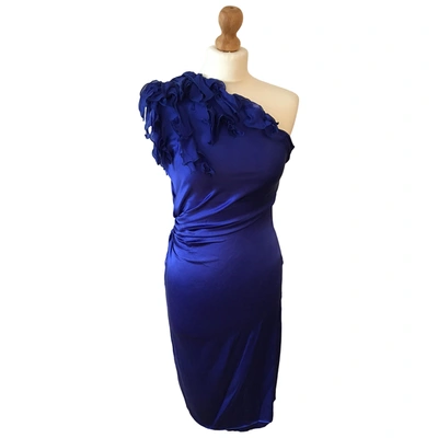 Pre-owned Roberto Cavalli Blue Silk Dress