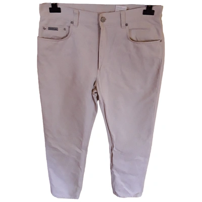 Pre-owned Calvin Klein Beige Cotton Trousers