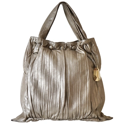 Pre-owned Donna Karan Leather Handbag In Gold