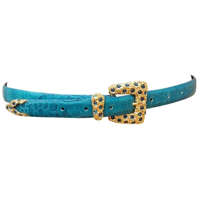 Pre-owned Orciani Blue Leather Belt