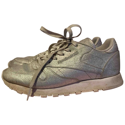 Pre-owned Reebok Leather Trainers In Silver