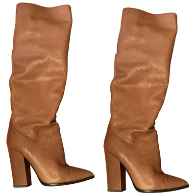 Pre-owned Greymer Leather Boots In Camel