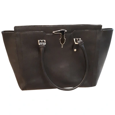 Pre-owned Trussardi Black Leather Handbag