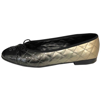 Pre-owned Chanel Black Patent Leather Ballet Flats