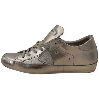 Pre-owned Philippe Model Silver Leather Trainers