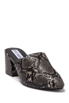 Steve Madden Bishop Block Heel Mule In Grey Snake