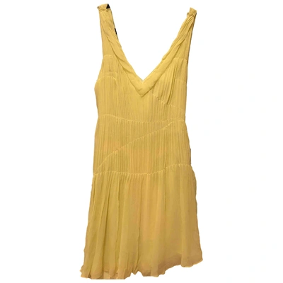 Pre-owned Vera Wang Yellow Silk Dress