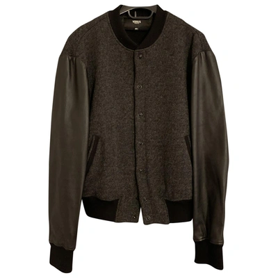 Pre-owned Versus Leather Jacket In Grey
