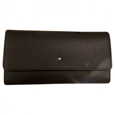 Pre-owned Montblanc Leather Card Wallet In Black