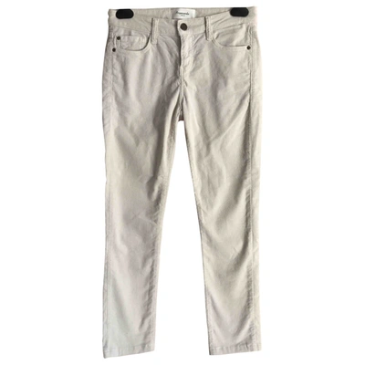 Pre-owned Acquaverde Ecru Cotton Jeans