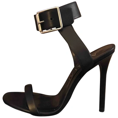 Pre-owned Aperlai Leather Sandals In Black