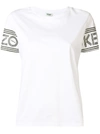 Kenzo Sleeve Logo Cotton Jersey T-shirt In Bianco