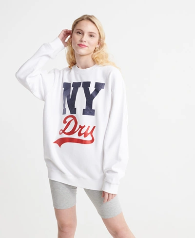 Superdry Sdqb Ny Dry Crew Sweatshirt In White