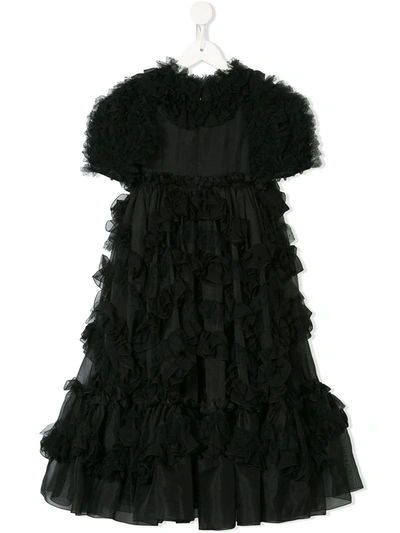 Dolce & Gabbana Kids' Ruffled Dress In Black