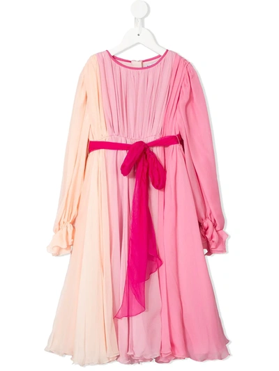 Dolce & Gabbana Kids' Pleated Ombre Dress In Pink