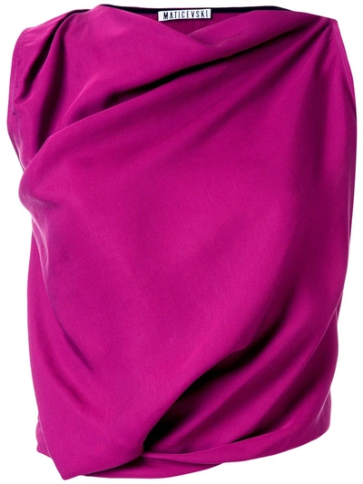 Maticevski Draped Sleeveless Dress In Purple