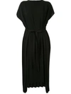 Mm6 Maison Margiela Asymmetric Tie Waist Dress In Black