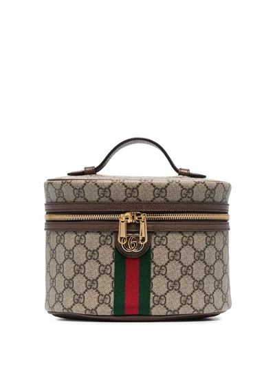 Gucci Ophidia Gg Supreme Vanity Case In Brown