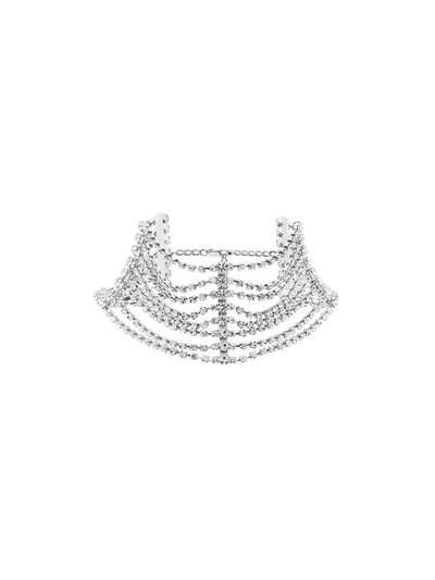 Area Embellished Multi-chain Choker Necklace In Metallic