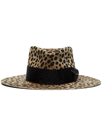 Nick Fouquet Leopard-print Wool-felt Fedora Hat In Neutrals