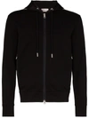 Moncler Contrast Hood Zip-up Cardigan In Black