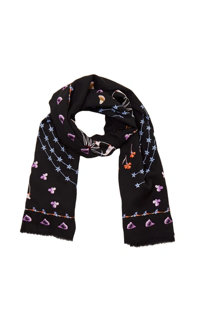 Temperley London Effie Embroidered Shawl In Black Mix