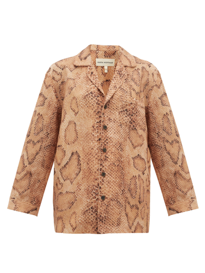 Mara Hoffman Iris Snake-print Shirt In Brown