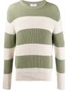 Ami Alexandre Mattiussi Ribbed Crew Neck Knitted Sweater In Green
